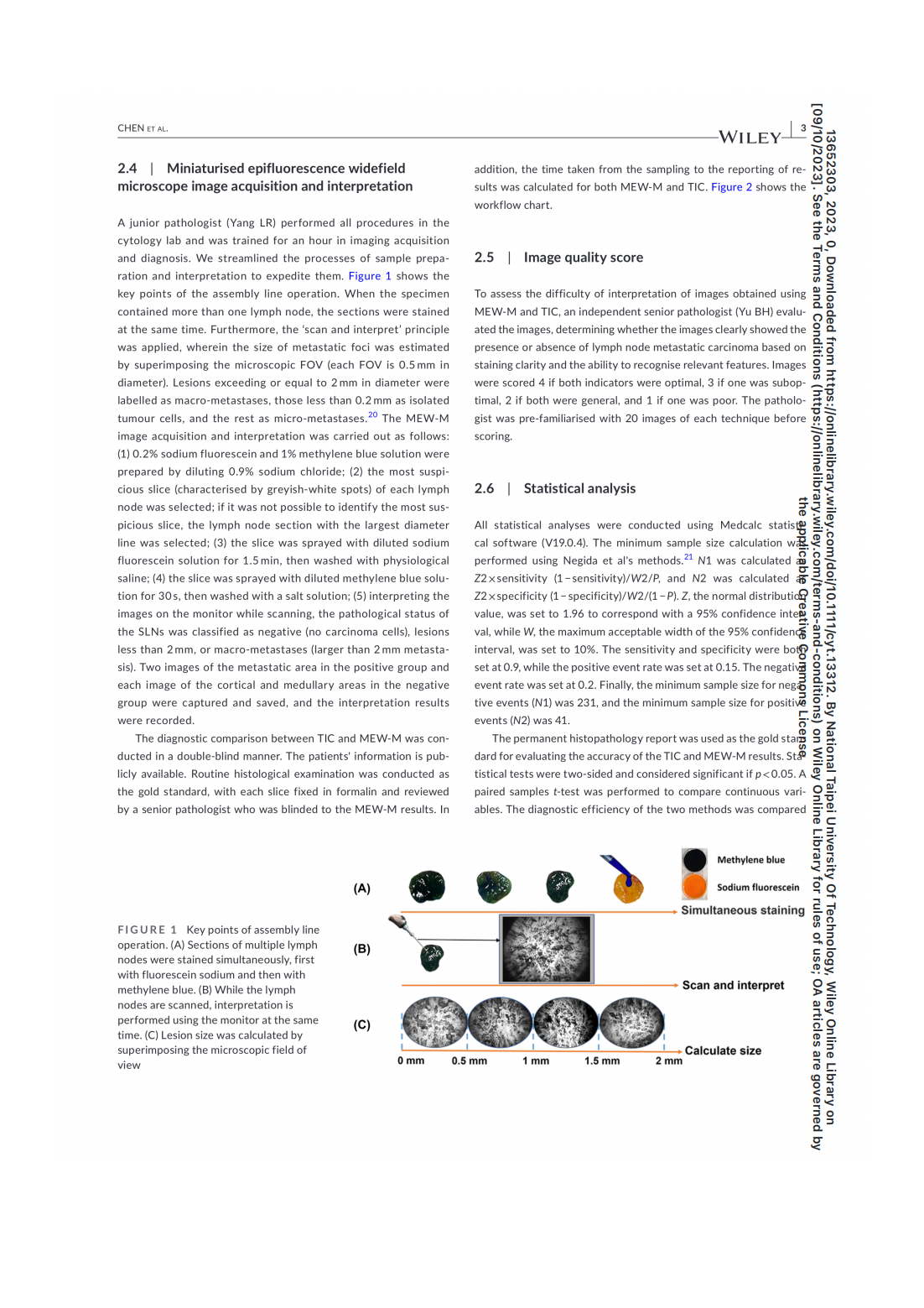 A prospective comparison of a modified miniaturised hand-held epifluorescence microscope and touch imprint cytologyfor evaluation of axillary sentinel lymph nodes intraoperativelyin breast cancer pati(圖3)